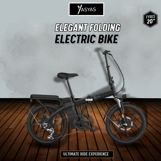 YASYAS Folding Electric Bike, 20” Portable Bike
