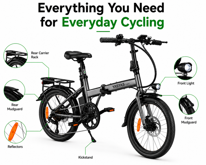 YASYAS Premium ELEGANT 2.0 Folding Electric Bicycle, 20 Inch Wheels