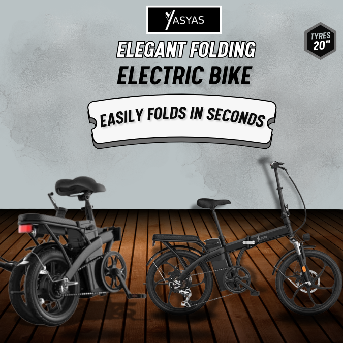 YASYAS Folding Electric Bike, 20” Portable Bike
