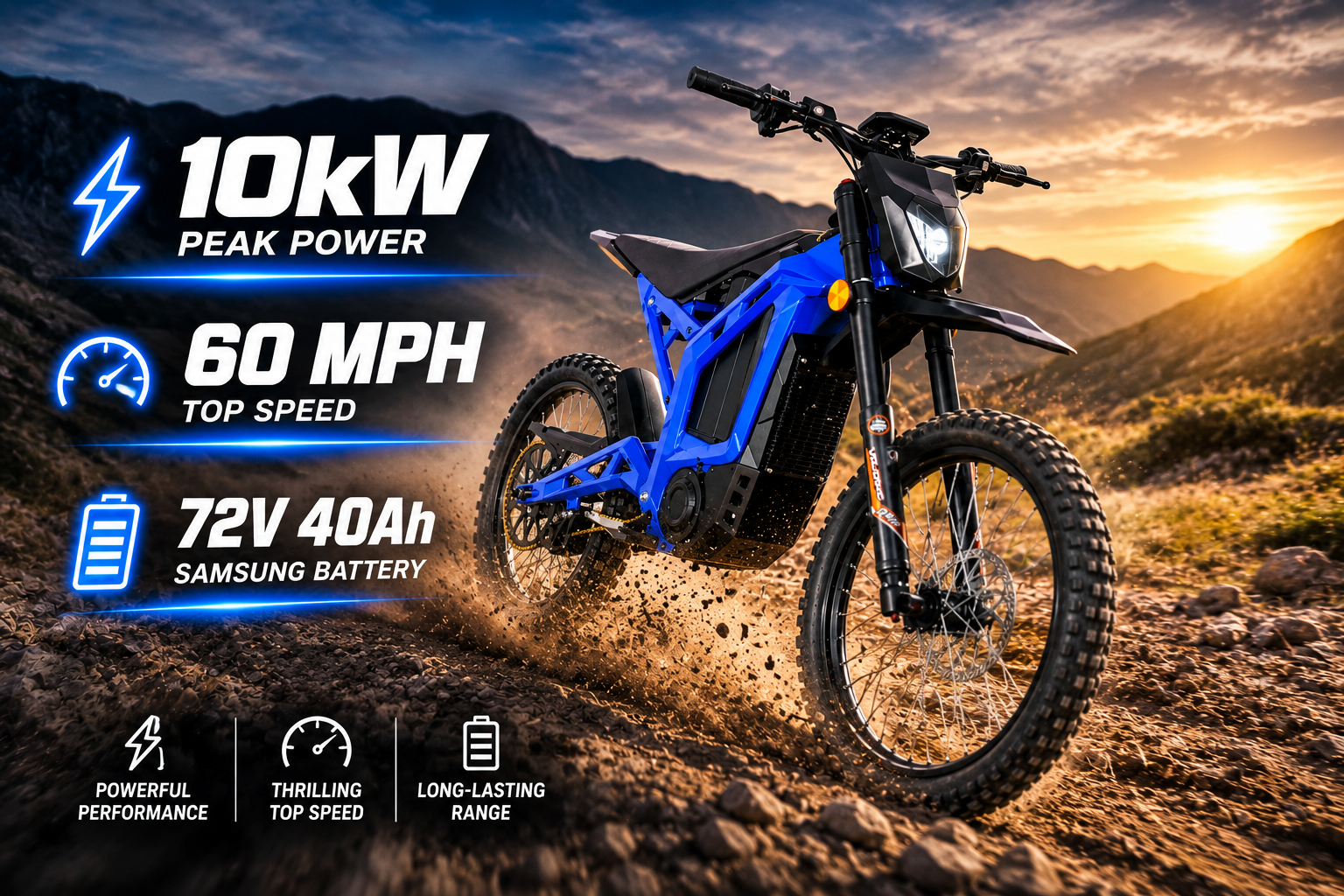 Yasyas 10kW 72V Electric Dirt Bike