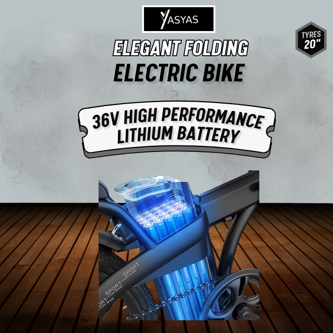 YASYAS Folding Electric Bike, 20” Portable Bike