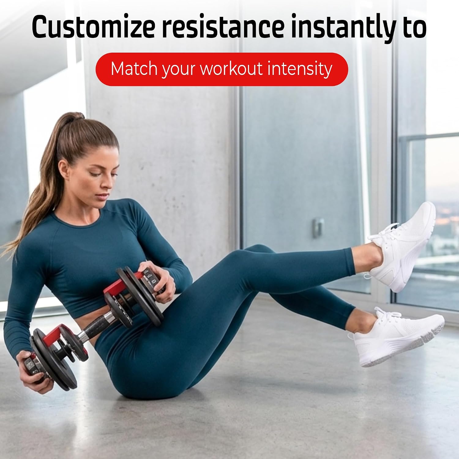 Adjustable Dumbbells Set 24KG Each (48KG Set)