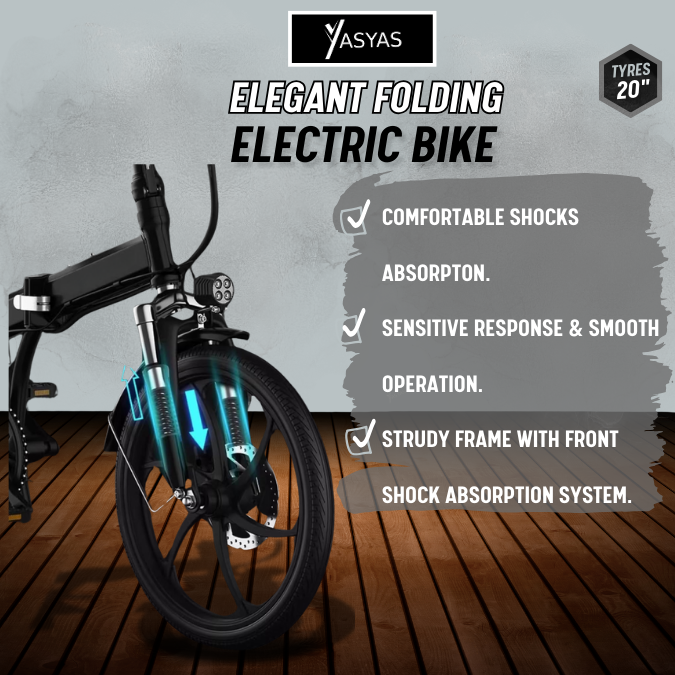 YASYAS Folding Electric Bike, 20” Portable Bike
