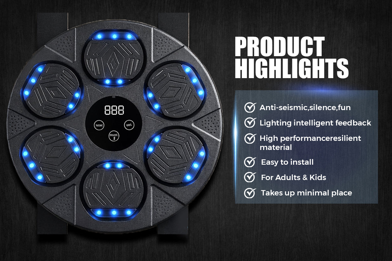 Music Boxing Machine for Adults with LED Targets