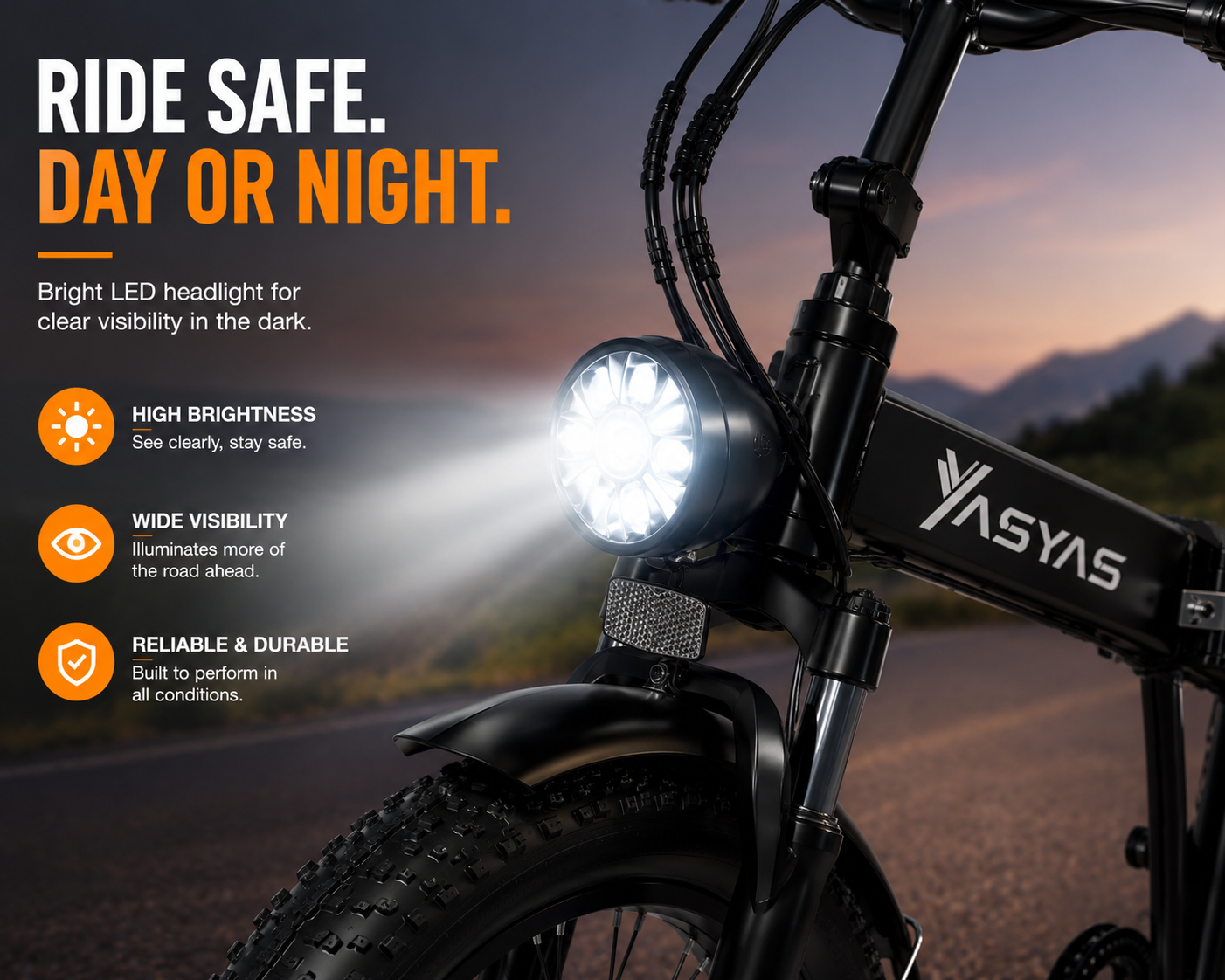 YASYAS HARLEY 20" Folding Electric Bike – 4.0 Fat Tire, 48V Battery, Foldable E-Bike