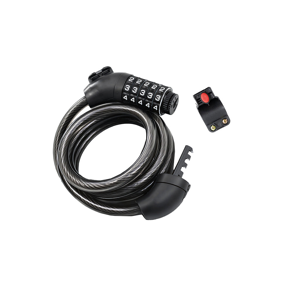 4 Digit Resettable Combination Bike Cable Lock, Anti Theft Bicycle Cable Lock Heavy Duty Steel with Mount Bracket, Keyless Bike Lock for Cycle Scooter Helmet Outdoor Security