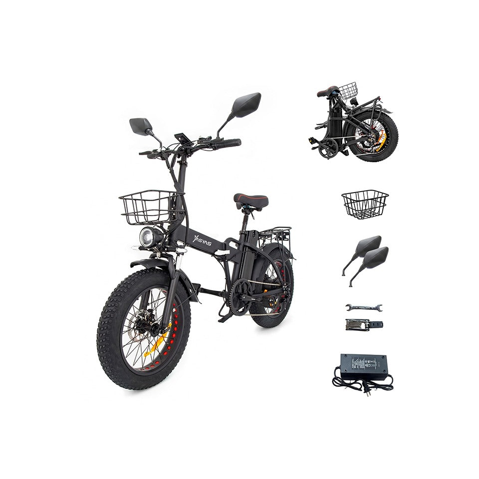 Yasyas Fat Tyre Mark XR Folding Electric Bike 48V 25A | 250W Motor | 150KM Range | Off-Road E-Bike