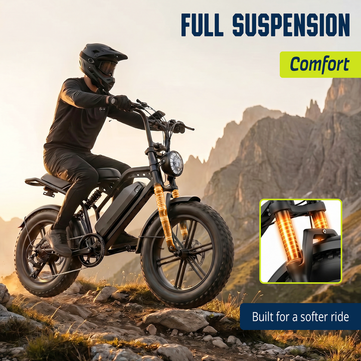 YASYAS 16" Fat Tyre Electric Bike – UK Road Legal 250W E-Bike with App Control, Tracker & Throttle