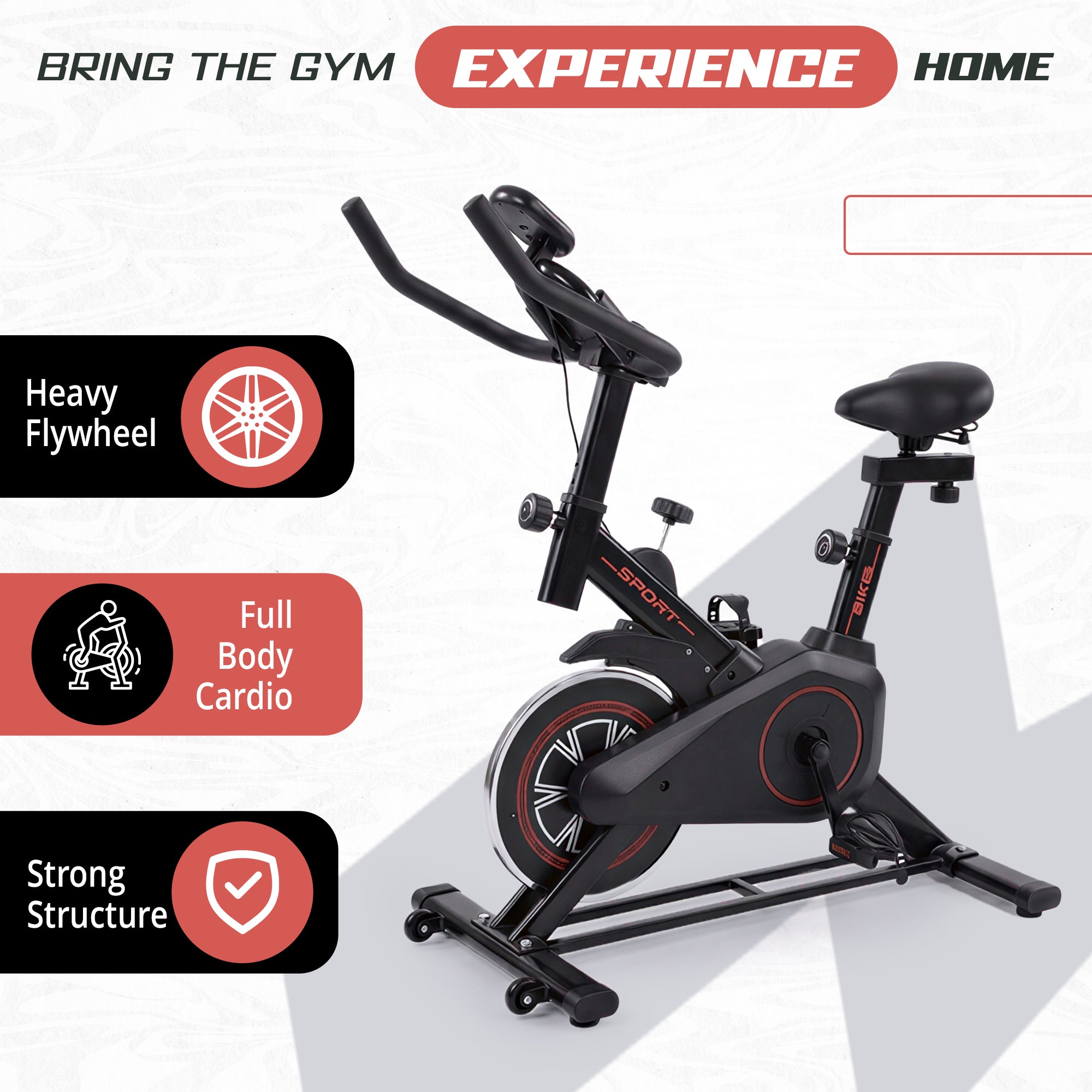 Indoor Exercise Bike Friction Resistance Spin Bike for Home Gym