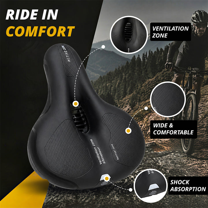YASYAS Comfortable Foam E-Bike Seat – Comfortable Ergonomic Bicycle Saddle for Long Distance & Daily Riding