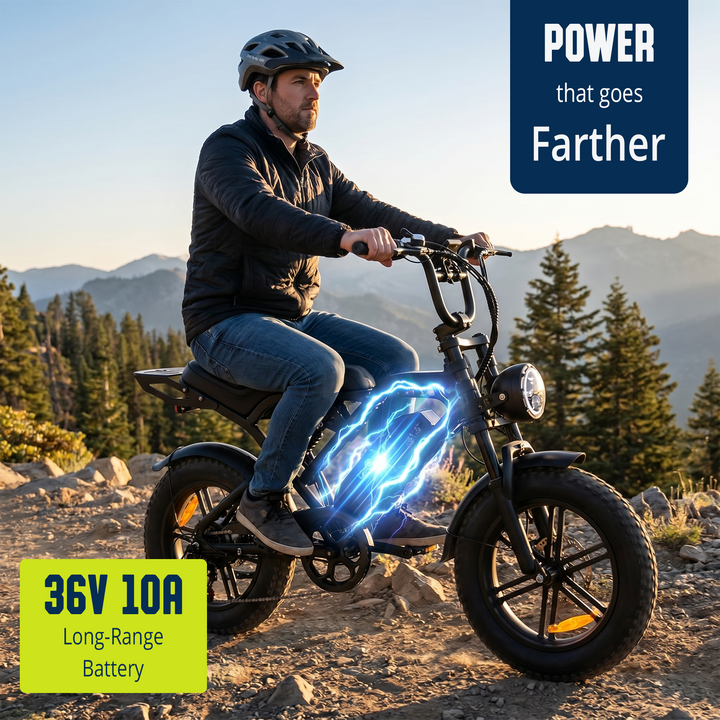 YASYAS 16" Fat Tyre Electric Bike – UK Road Legal 250W E-Bike with App Control, Tracker & Throttle