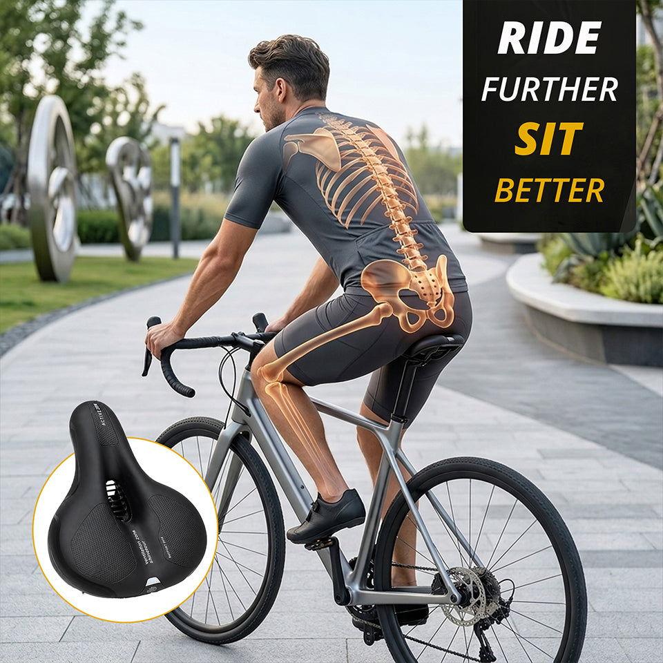 YASYAS Comfortable Foam E-Bike Seat – Comfortable Ergonomic Bicycle Saddle for Long Distance & Daily Riding
