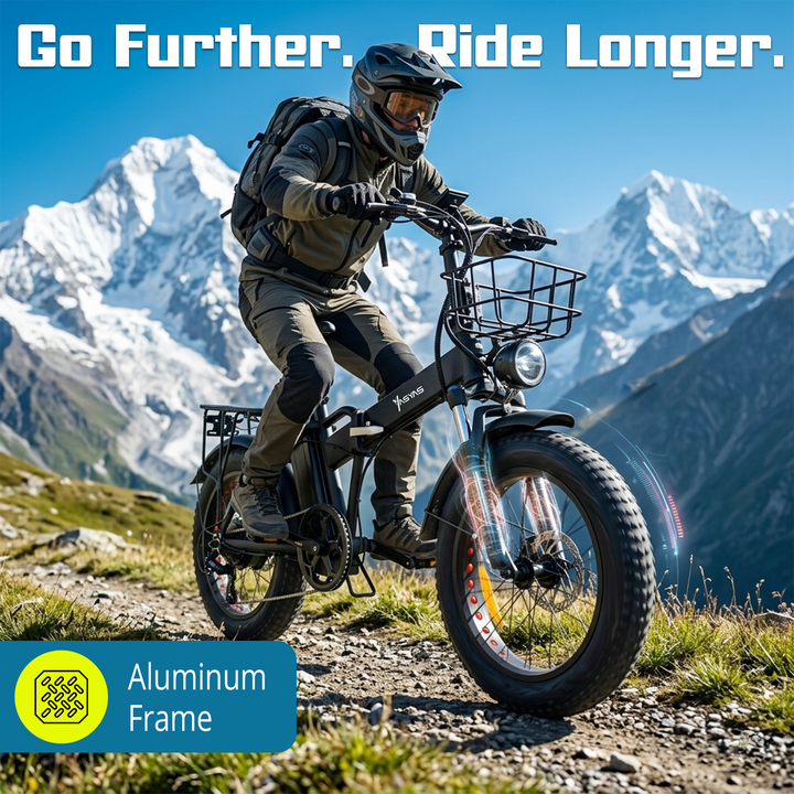 Yasyas Fat Tyre Mark XR Folding Electric Bike 48V 25A | 250W Motor | 150KM Range | Off-Road E-Bike