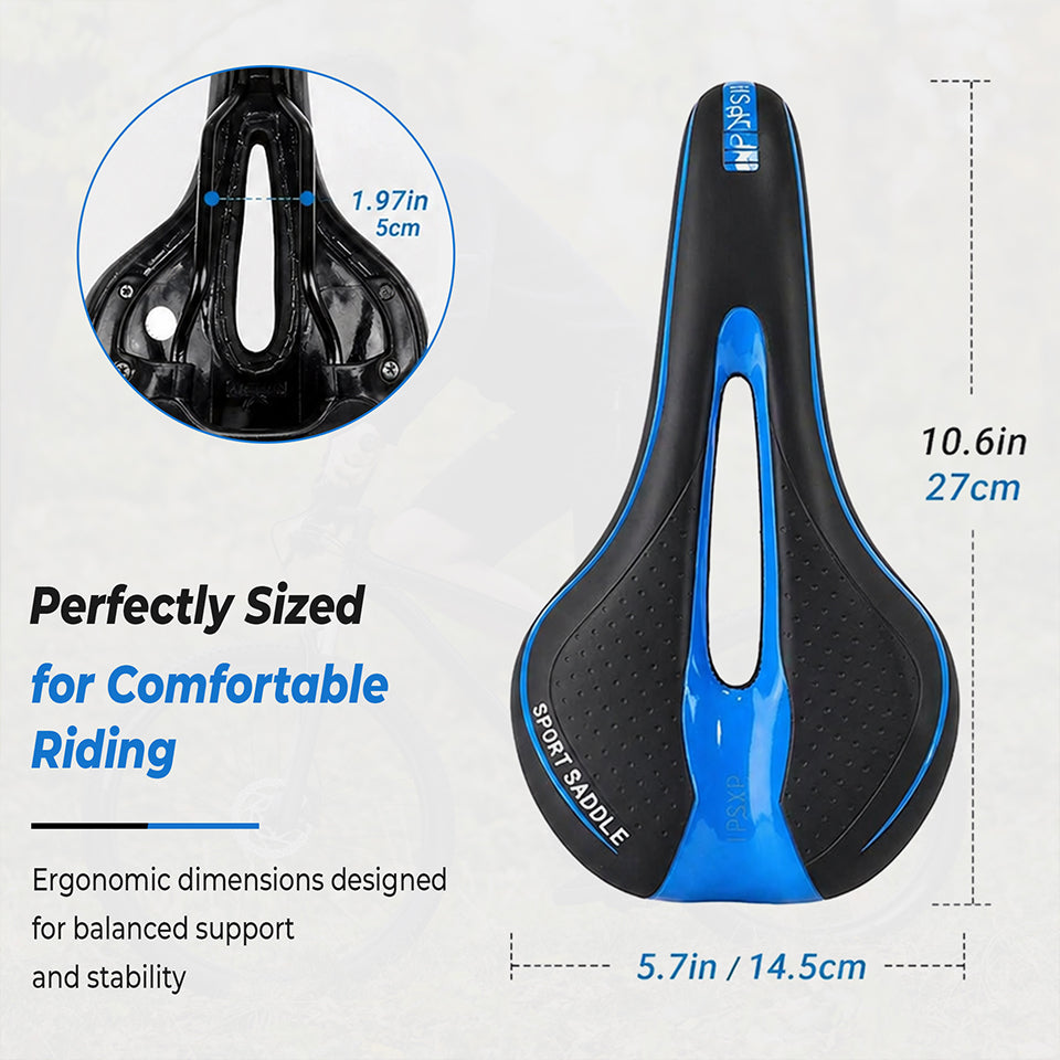Comfortable Sports Bicycle Seat for E-Bike & Mountain Bike – Ergonomic Shock Absorbing Saddle for Road, MTB & Cycling Comfort
