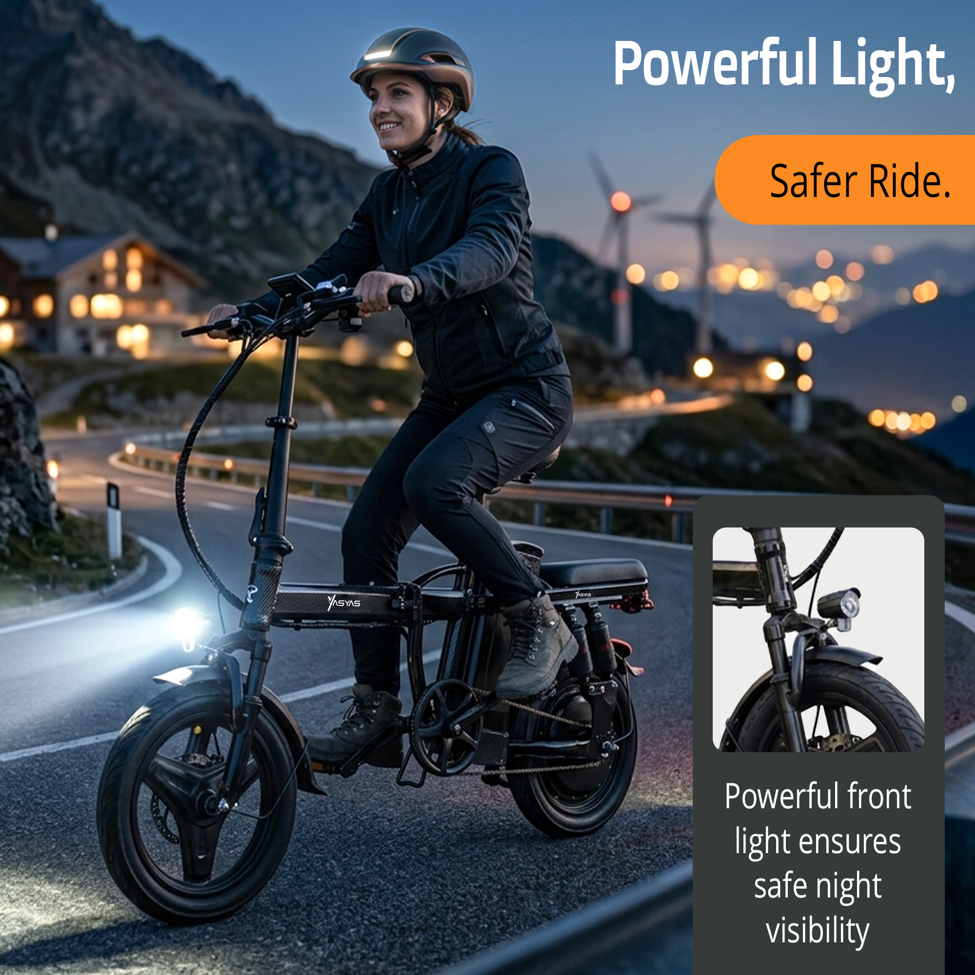 Yasyas Little Beast X Folding Electric Bike, 250W Powerful Motor, 48V 12A Removable Battery