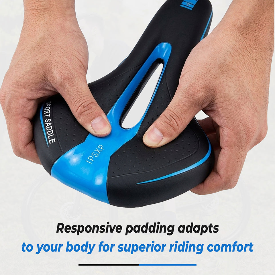 Comfortable Sports Bicycle Seat for E-Bike & Mountain Bike – Ergonomic Shock Absorbing Saddle for Road, MTB & Cycling Comfort