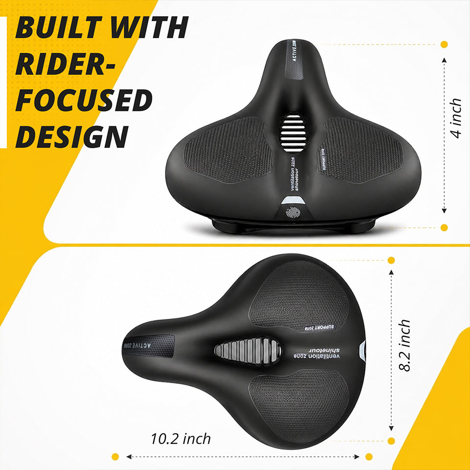 YASYAS Comfortable Foam E-Bike Seat – Comfortable Ergonomic Bicycle Saddle for Long Distance & Daily Riding