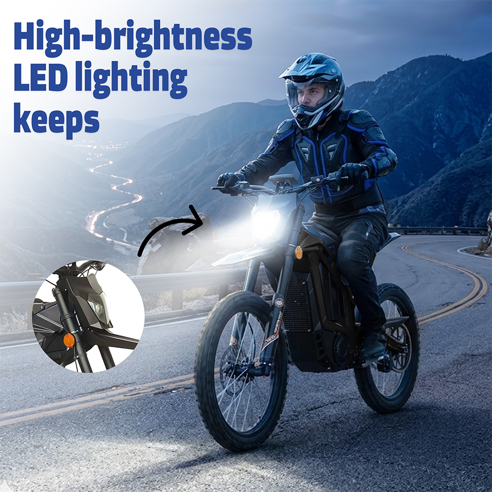 Yasyas Electric Bike for Adults 4000W 72V 40Ah Off Road Electric Bike, High Speed 90kmh Electric Dirt Bike, 120km Range, Full Suspension, Hydraulic Disc Brakes, All Terrain Motocross Style UK