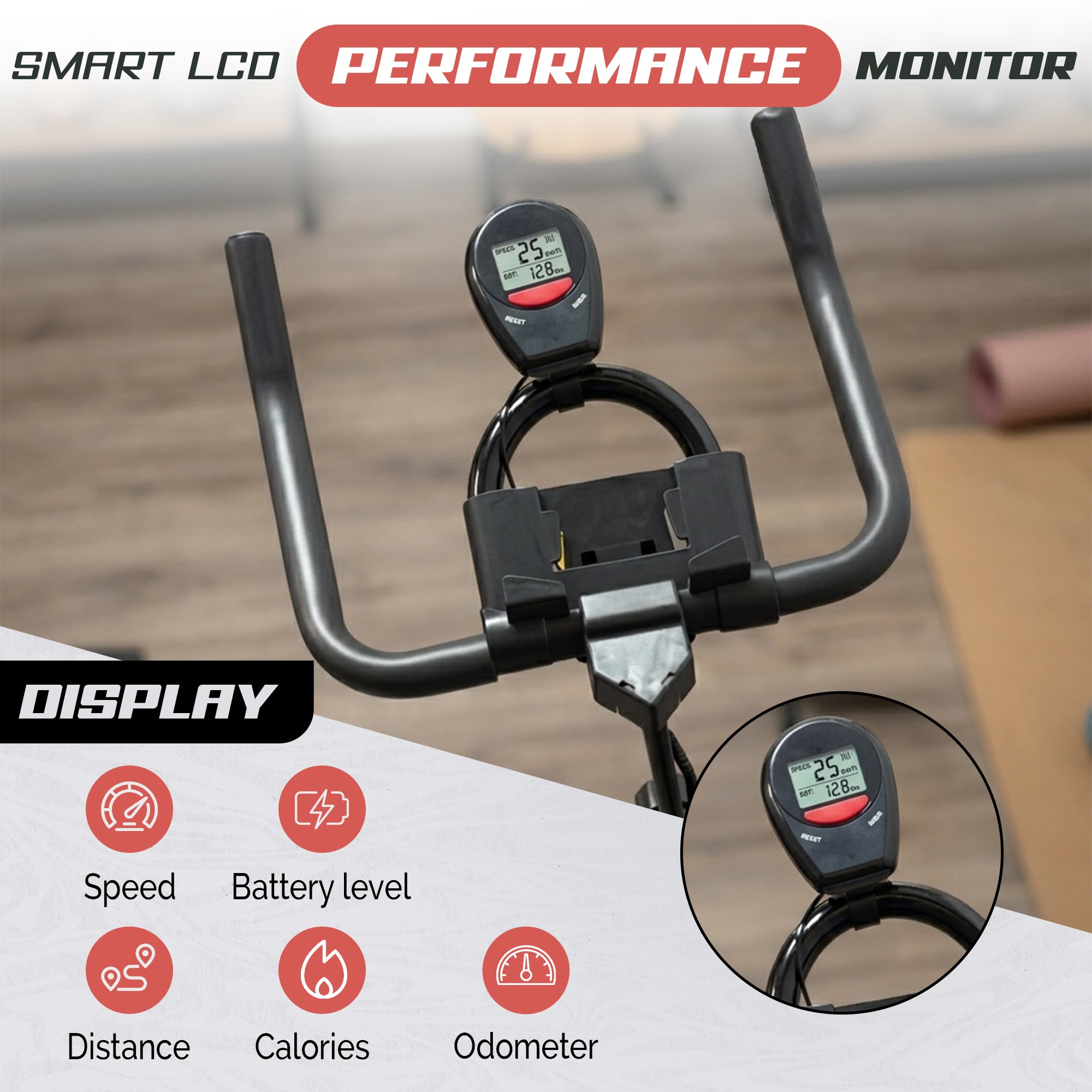 Indoor Exercise Bike Friction Resistance Spin Bike for Home Gym