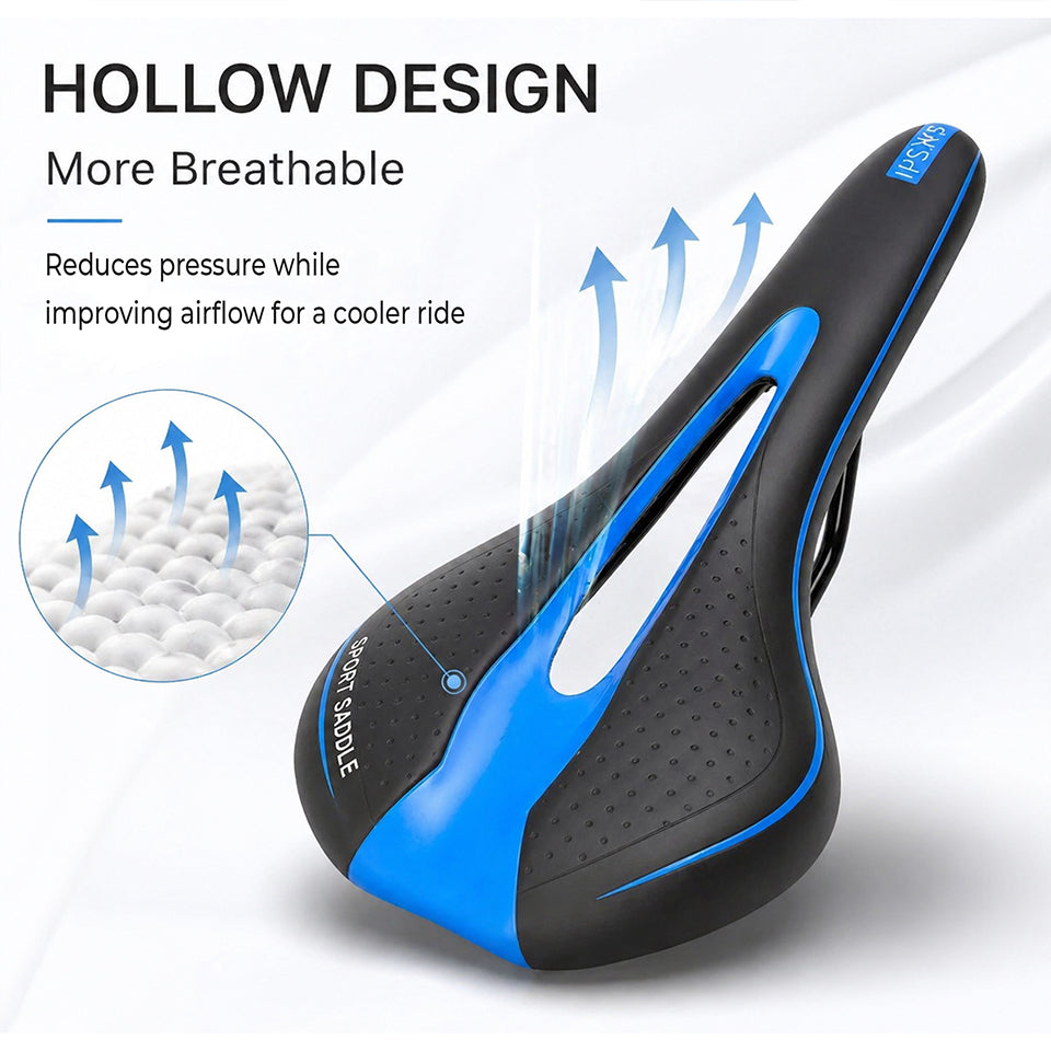 Comfortable Sports Bicycle Seat for E-Bike & Mountain Bike – Ergonomic Shock Absorbing Saddle for Road, MTB & Cycling Comfort