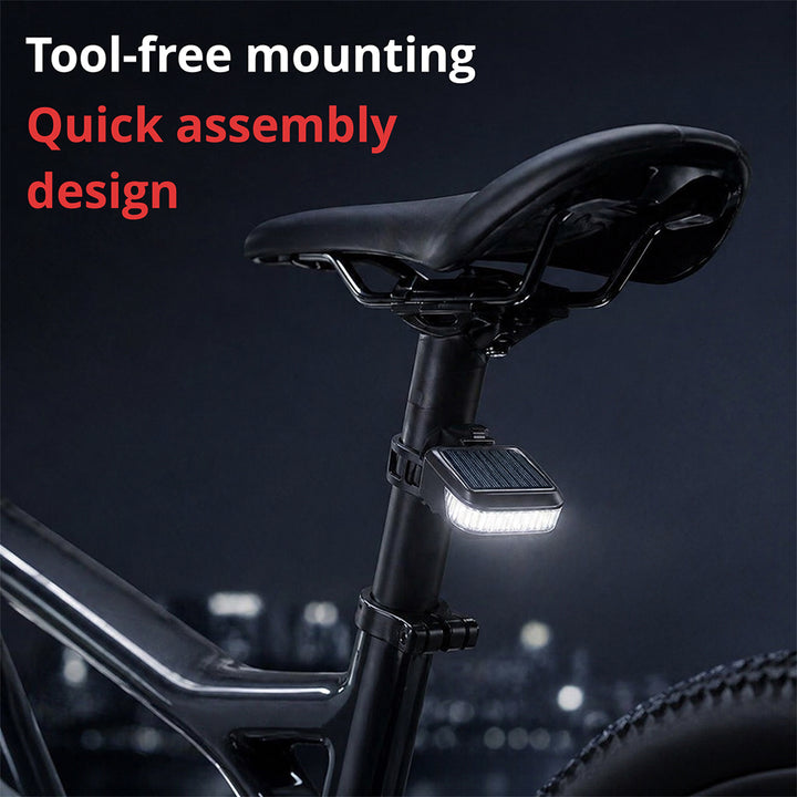 Bike Rear Light, Solar Powered Bike Tail Light, USB Rechargeable