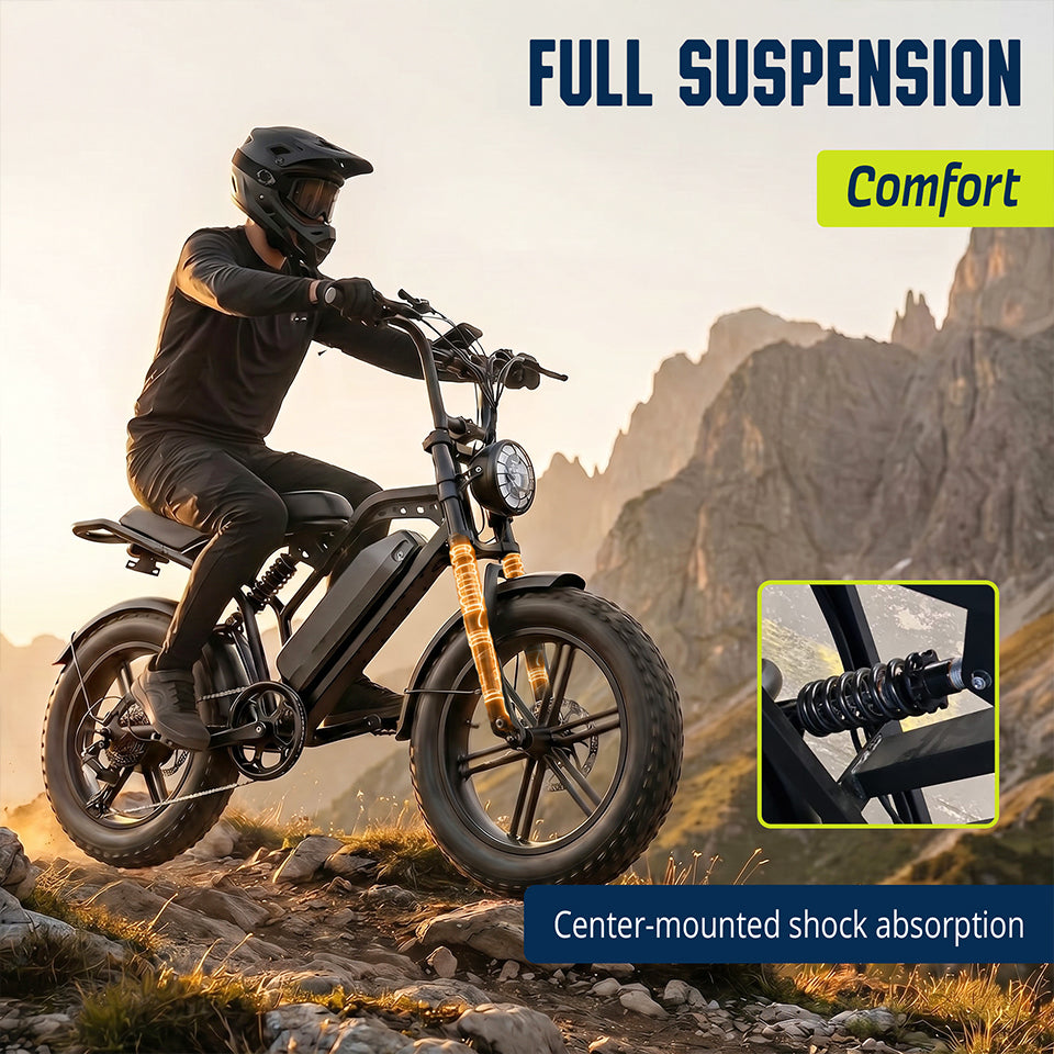 YASYAS 16" Fat Tyre Electric Bike – UK Road Legal 250W E-Bike with App Control, Tracker & Throttle