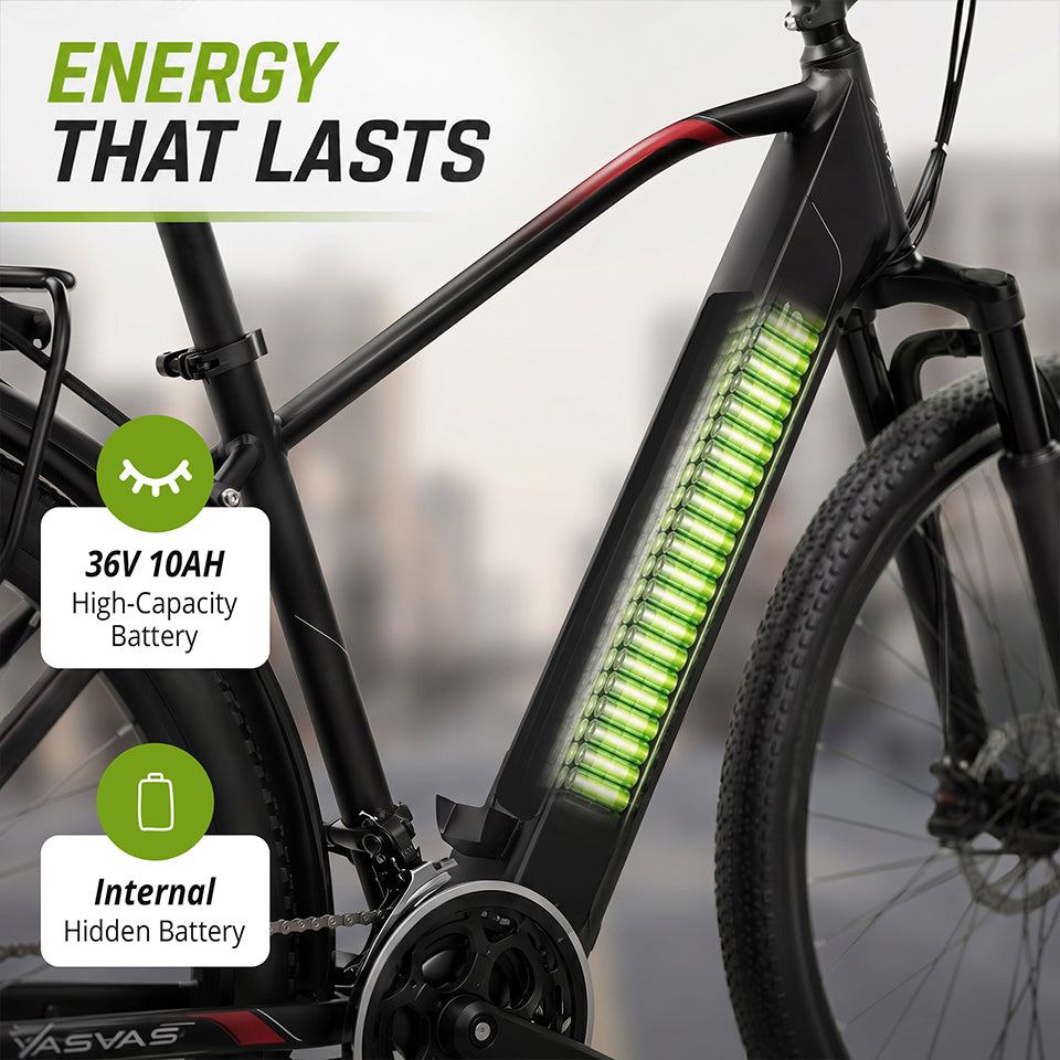 YASYAS X7 Electric Mountain Bike, Black