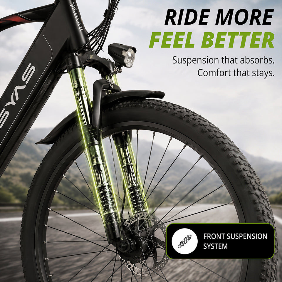 YASYAS X7 Electric Mountain Bike, Black