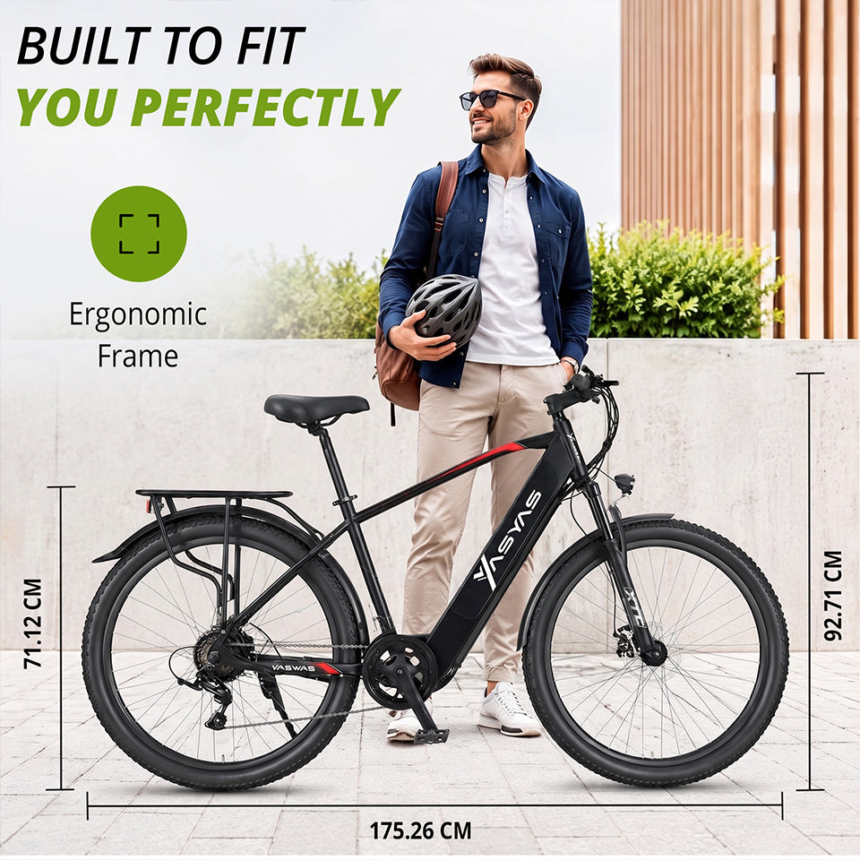 YASYAS X7 Electric Mountain Bike, Black