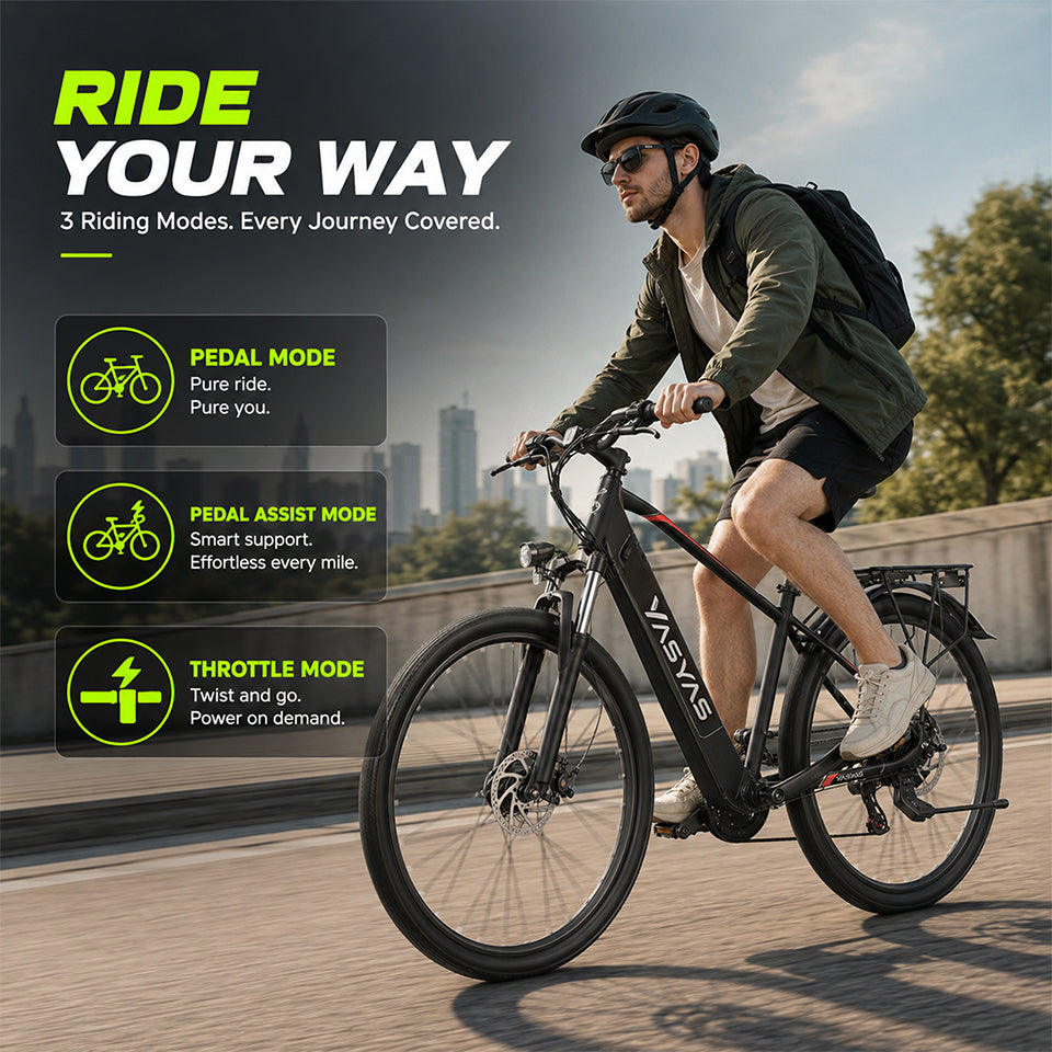 YASYAS X7 Electric Mountain Bike, Black