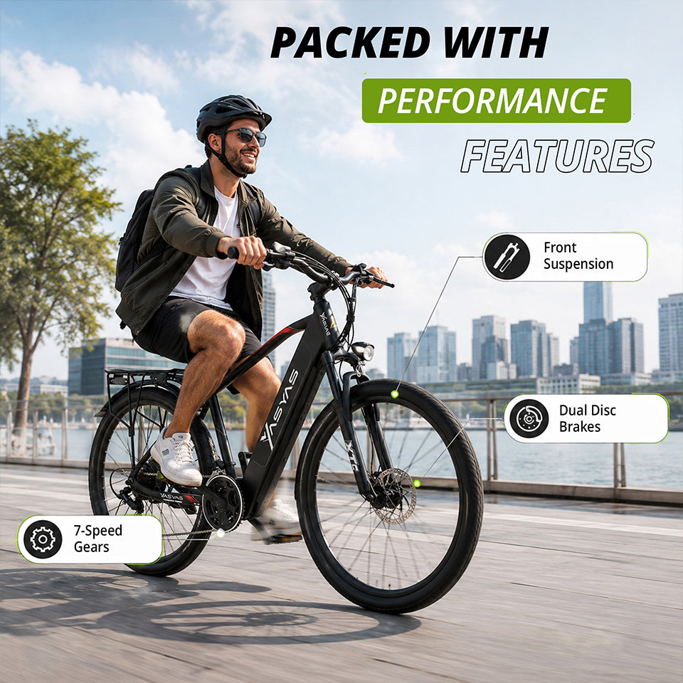 YASYAS X7 Electric Mountain Bike, Black