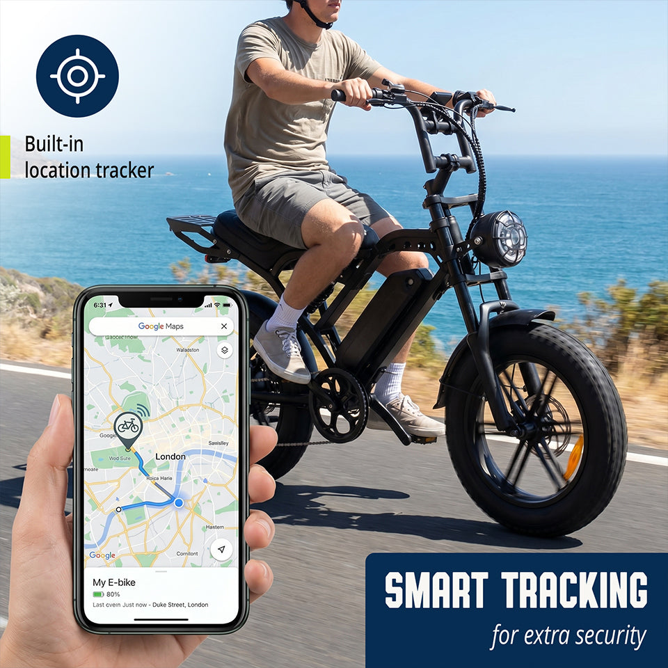 YASYAS 16" Fat Tyre Electric Bike – UK Road Legal 250W E-Bike with App Control, Tracker & Throttle