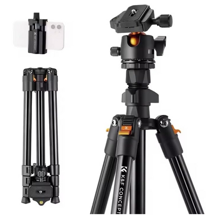 64 Inch Camera Tripod, Adjustable Camera Tripod, 163cm Camera Tripod