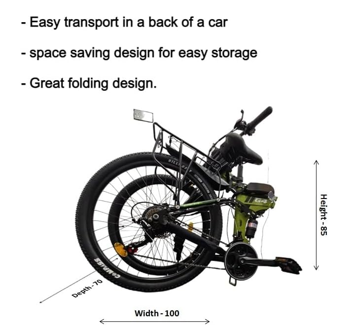 Army Green Mountain Bike, Lightweight Folding E-Bike