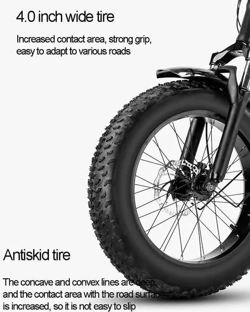 PRE ORDER: Folding Electric Bike 400W with 20" Wheel, 4.0 Fat Tire E Bike with Dual Disc Brakes